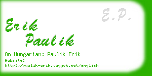 erik paulik business card